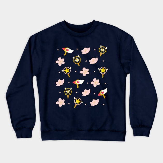 Sakura Staff pattern Crewneck Sweatshirt by Nykos